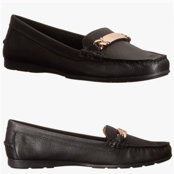 Coach Olive Black Pebble Grain Loafers - Picture 1 of 7